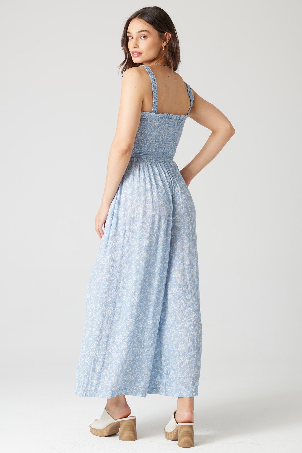 Bay - Ruffle Edge Jumpsuit With Pockets Blue 2