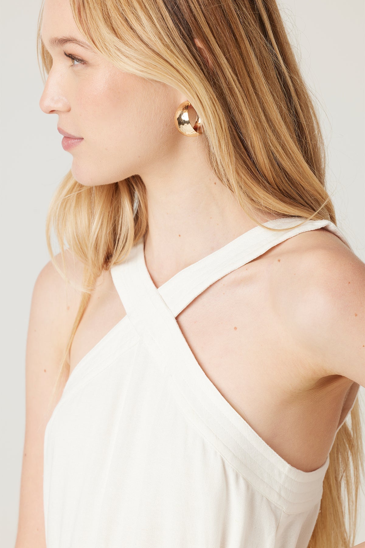 Blakely - Lisbon High Neck Tie Side Dress White 2