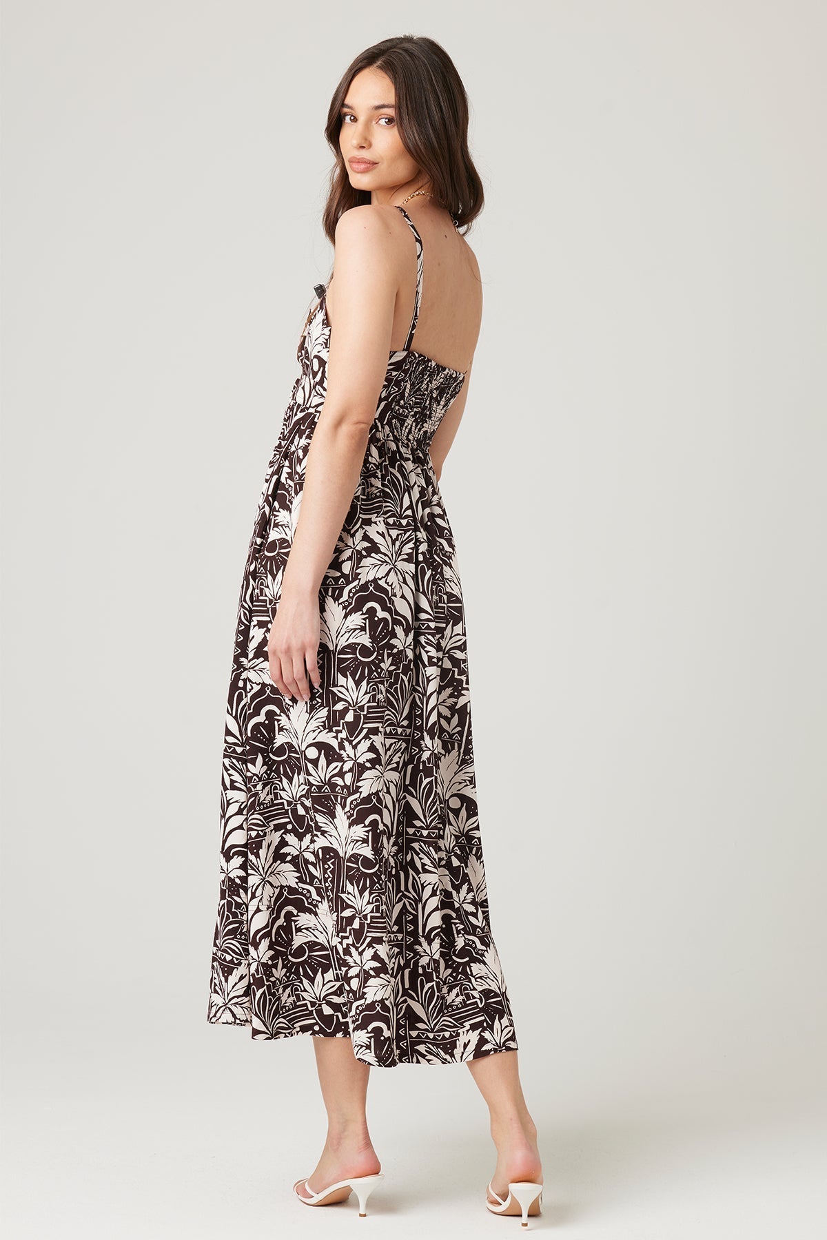 Boden - Smocked Back Elegant Midi Dress Black 4